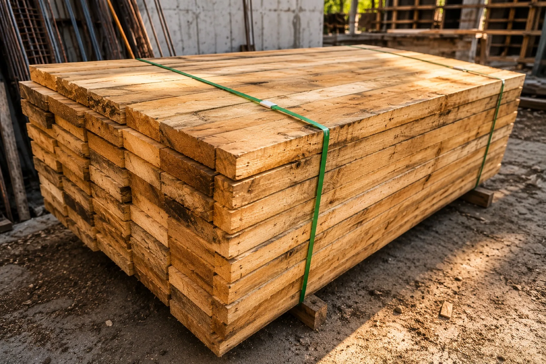 Paquete de madera de obra flejado en Upala